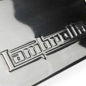 Lambretta Series 1 2 3 Li GP SX TV Rear Mudflap - Embossed Lambretta Logo - Polished Stainless Steel