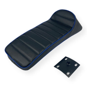 Lambretta Series 1 2 3 Li LiS GP DL SX TV Race Seat - Black with Blue Piping