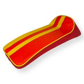 Lambretta Series 1 2 3 Racing Seat - Orange with Yellow Stripes