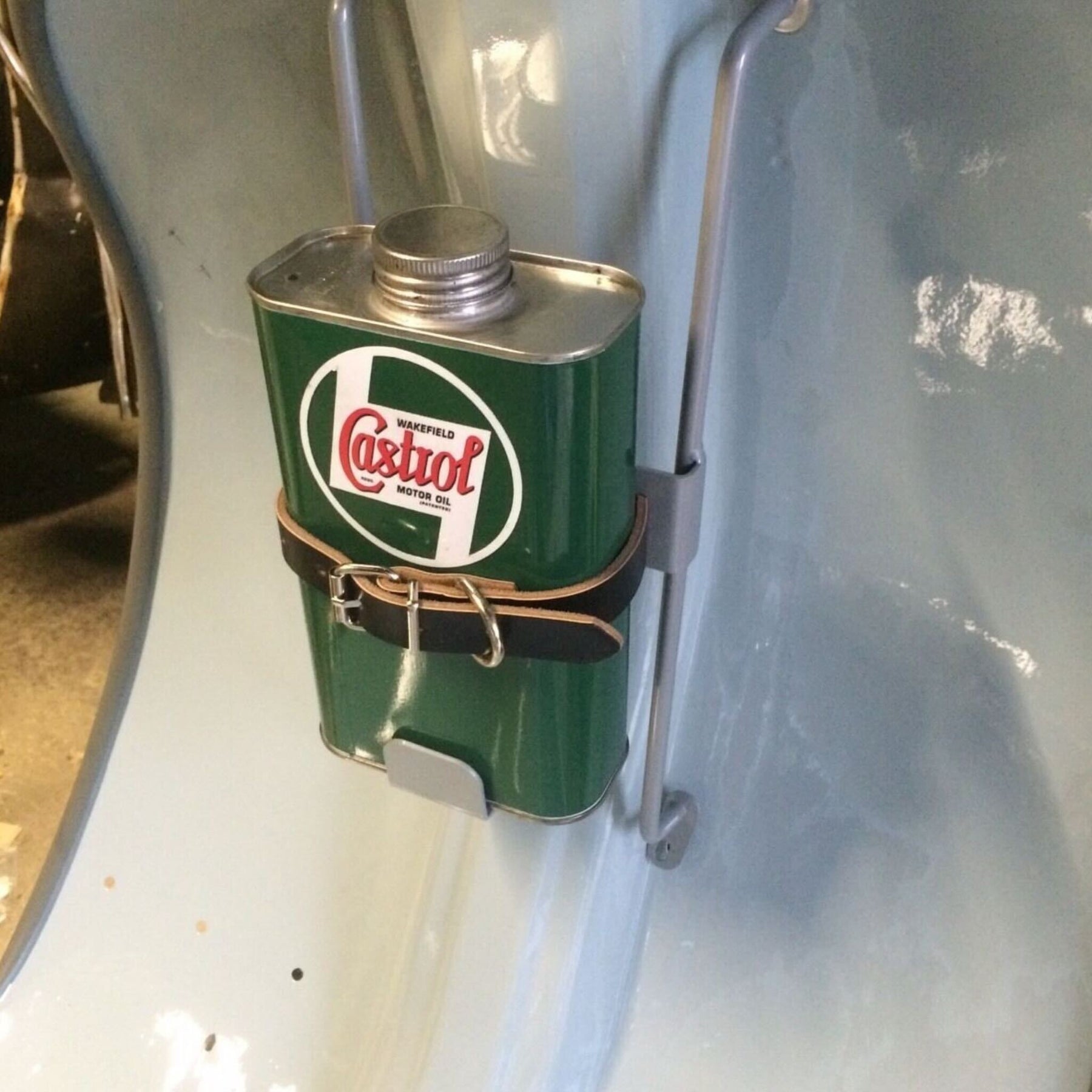 Lambretta Series 1 2 Li TV Oil Can Holder with Castrol Can