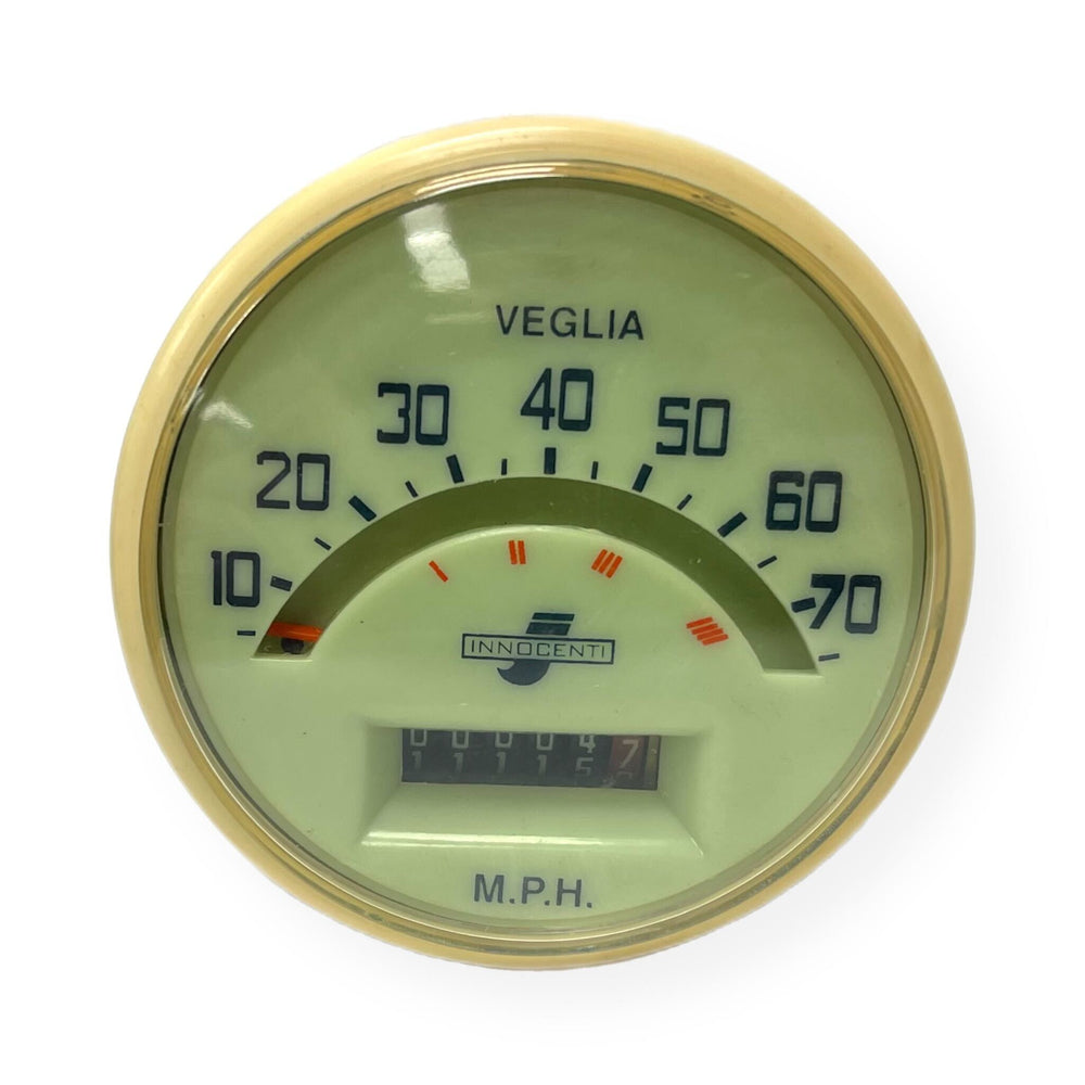 Lambretta Series 1 2 Li TV 70mph Speedometer Light Green - Indian Cabl