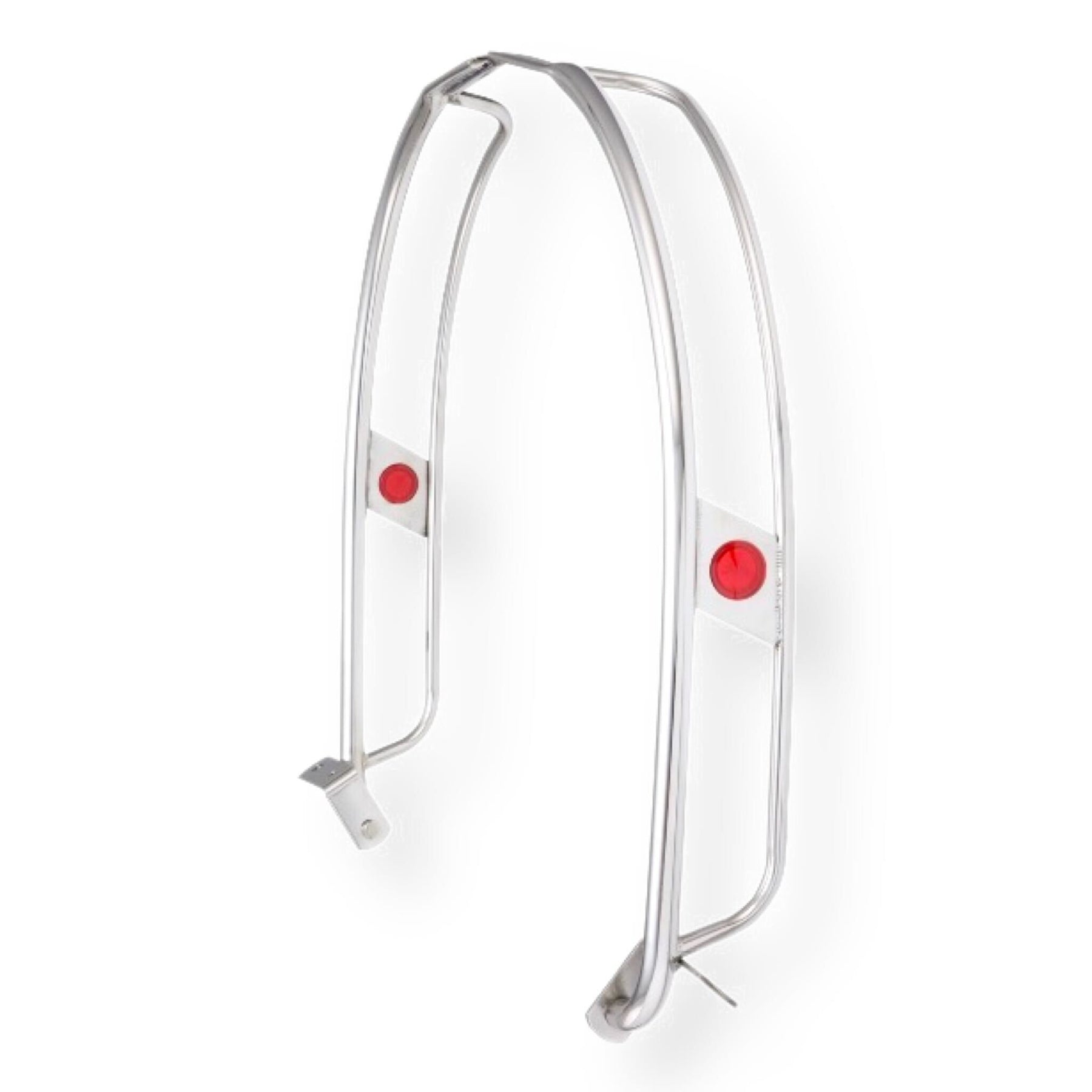 Lambretta Series 1 2 Li TV ULMA Style Side Panel Crash Bars - Chrome & Red - Vertical Fixing