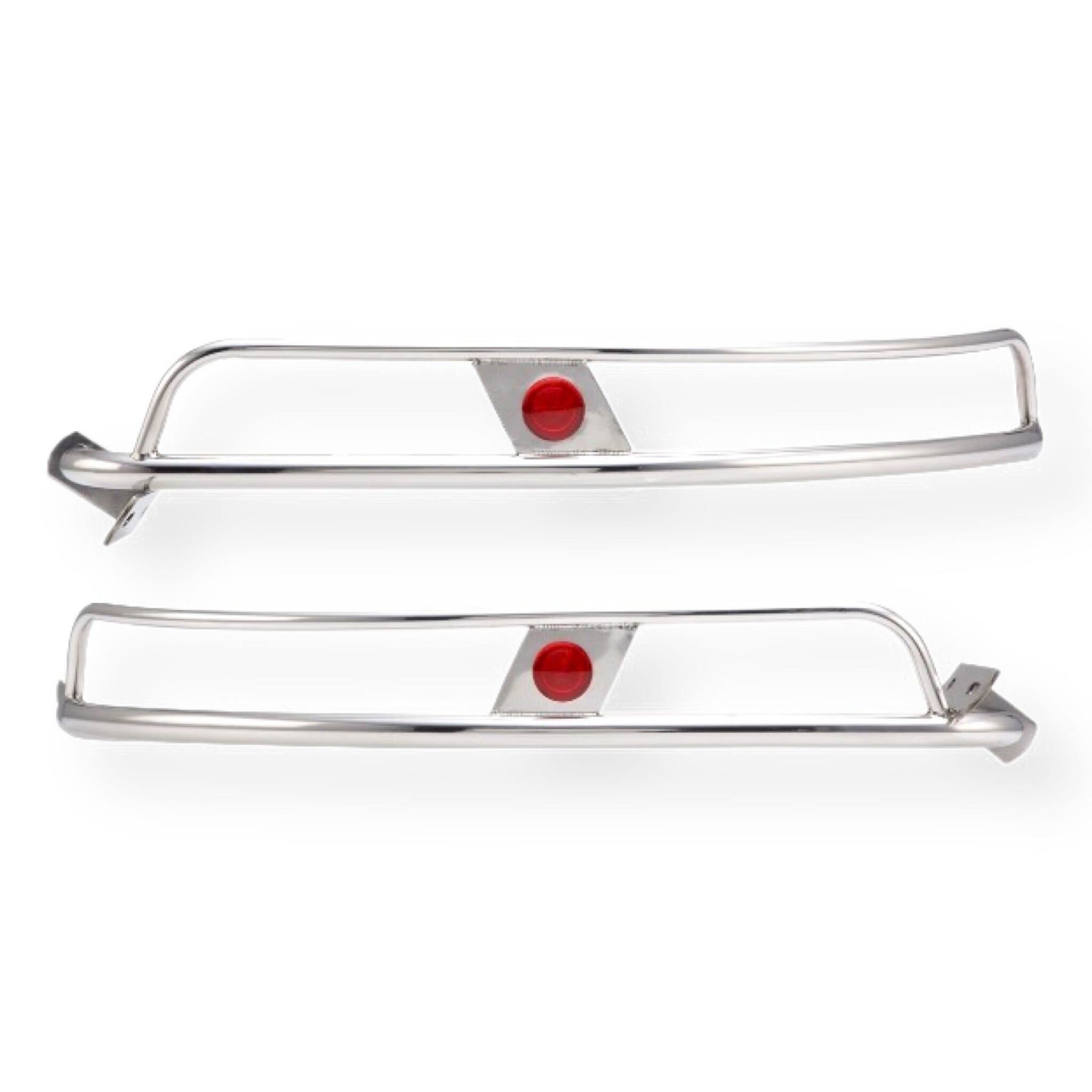 Lambretta Series 1 2 Li TV ULMA Style Side Panel Crash Bars - Chrome & Red - Vertical Fixing