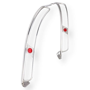 Lambretta Series 1 2 Li TV ULMA Style Side Panel Crash Bars - Chrome & Red - Vertical Fixing