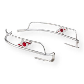 Lambretta Series 3 LI 125 150 Ulma Style Side Panel Crash Bars - Chrome & Red