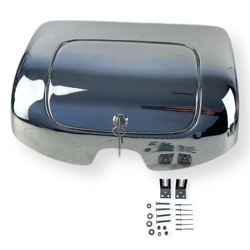 Lambretta Series 3 Li LiS Sx Tv Inside Legshield Tool Box Rally Style - Chrome