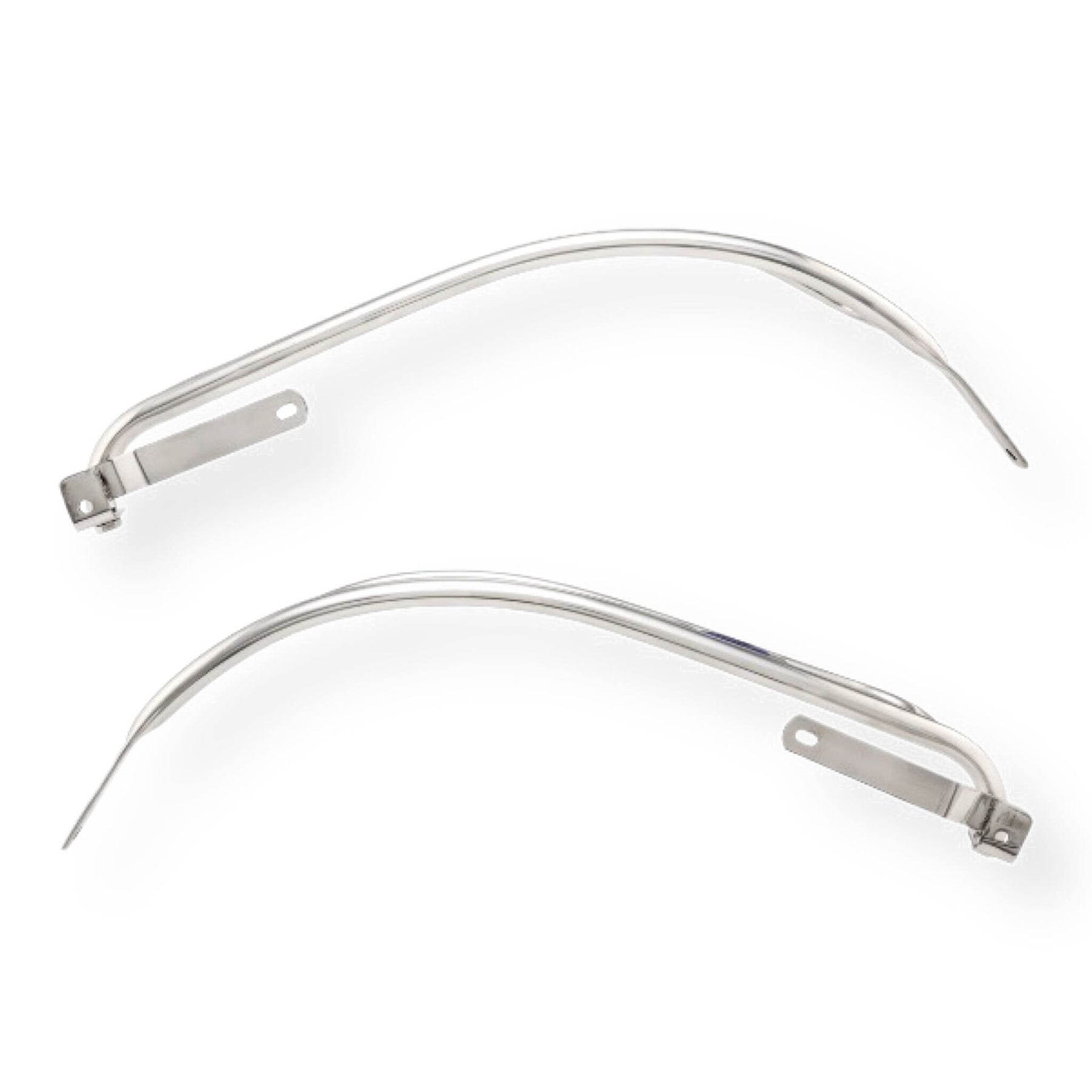 Lambretta Series 3 Li Ulma Style Side Panel Rear Crash Bars - Chrome & Blue - Vertical Fixing