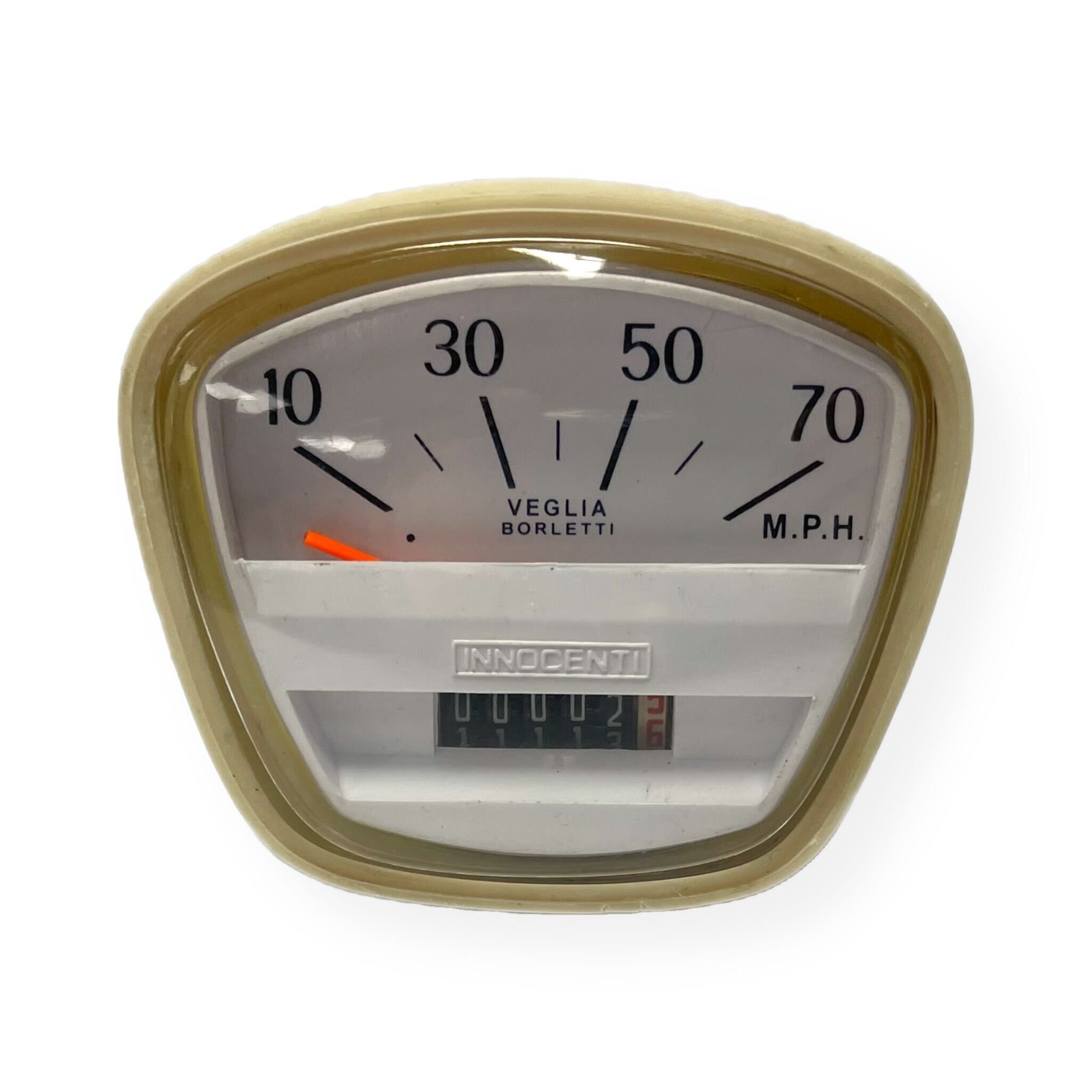 Lambretta Series 3 SX TV Speedometer 70 MPH White Face - Italian Threa