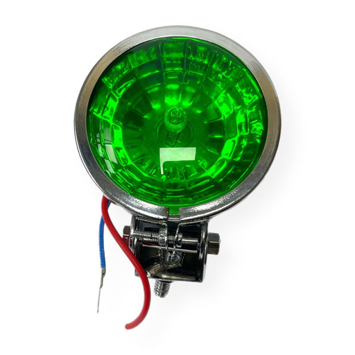 Vespa Lambretta Scooter Lamp Spot Light 9cm Honeycomb Chrome Green Lens