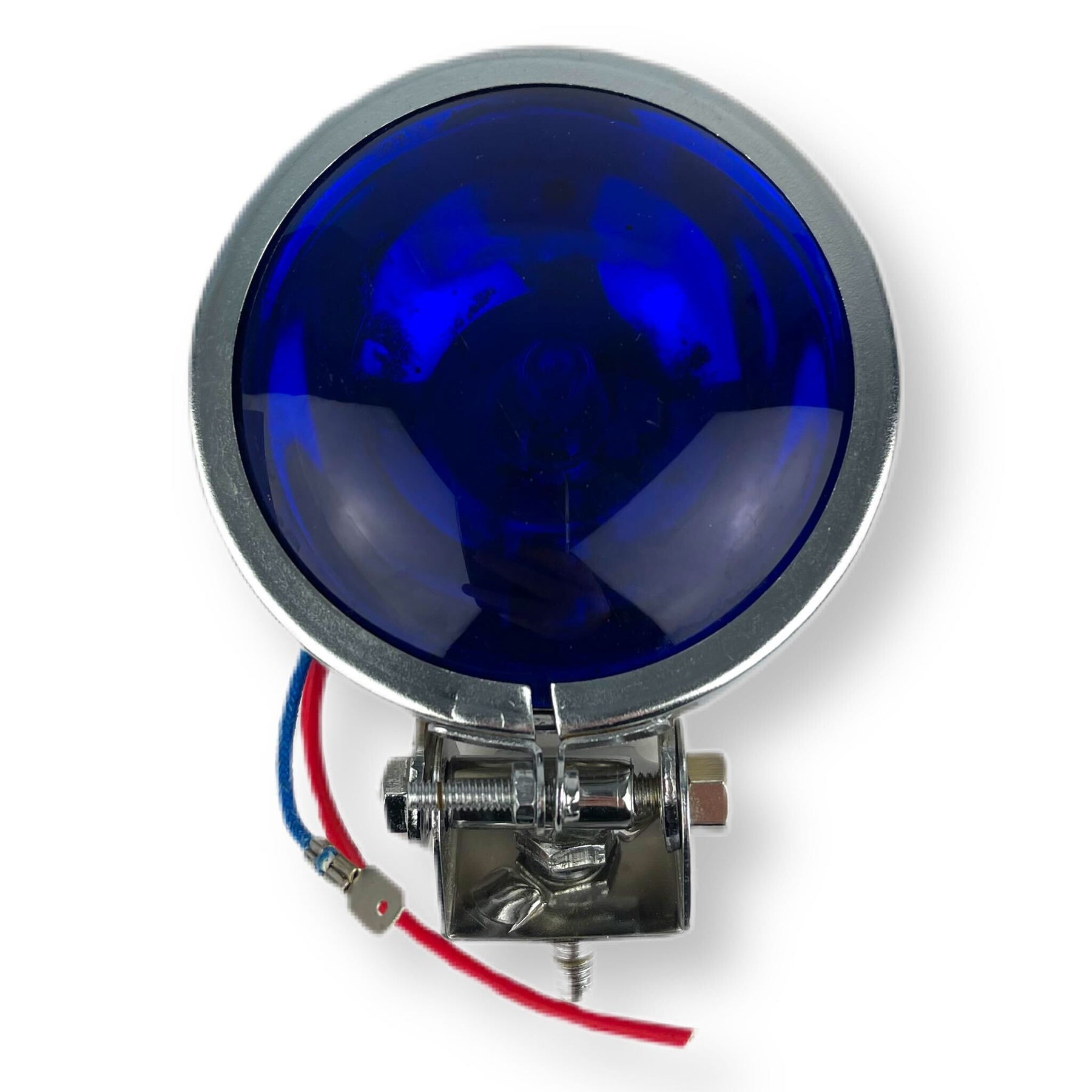 Vespa Lambretta Scooter Lamp Spot Light 9cm Hunter Style Chrome - Blue Lens