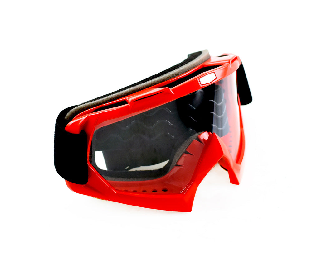 Motocross MX Offroad Anti Fog Triple Foam Goggles - Red