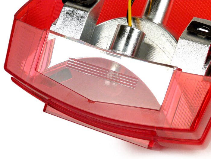 Vespa PX PE P125X P150X P200E (Upto 1984) Red Light Lamp Rear Light Unit - Red Black Surround