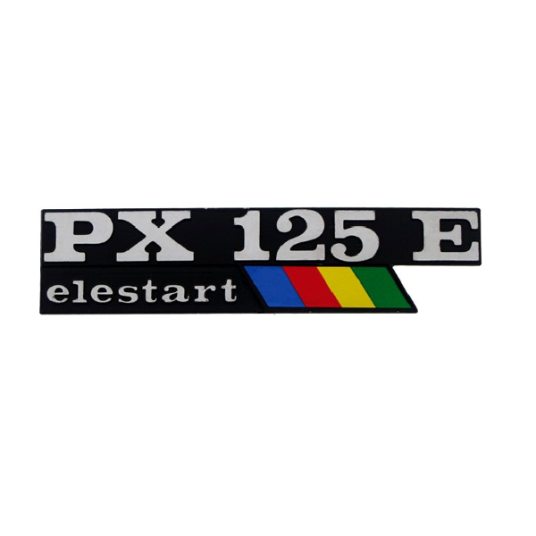 Vespa PX125E Elestart with Rainbow Flash Side Panel Badge