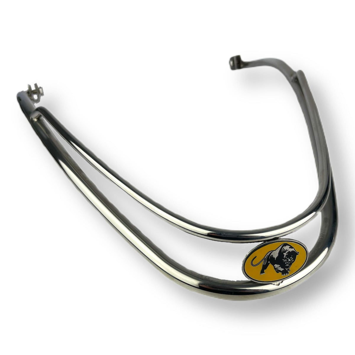 Scomadi TL TT 125-200 Front Bumper Bar Curved Trim Panther Badge - Polished Stainless Steel