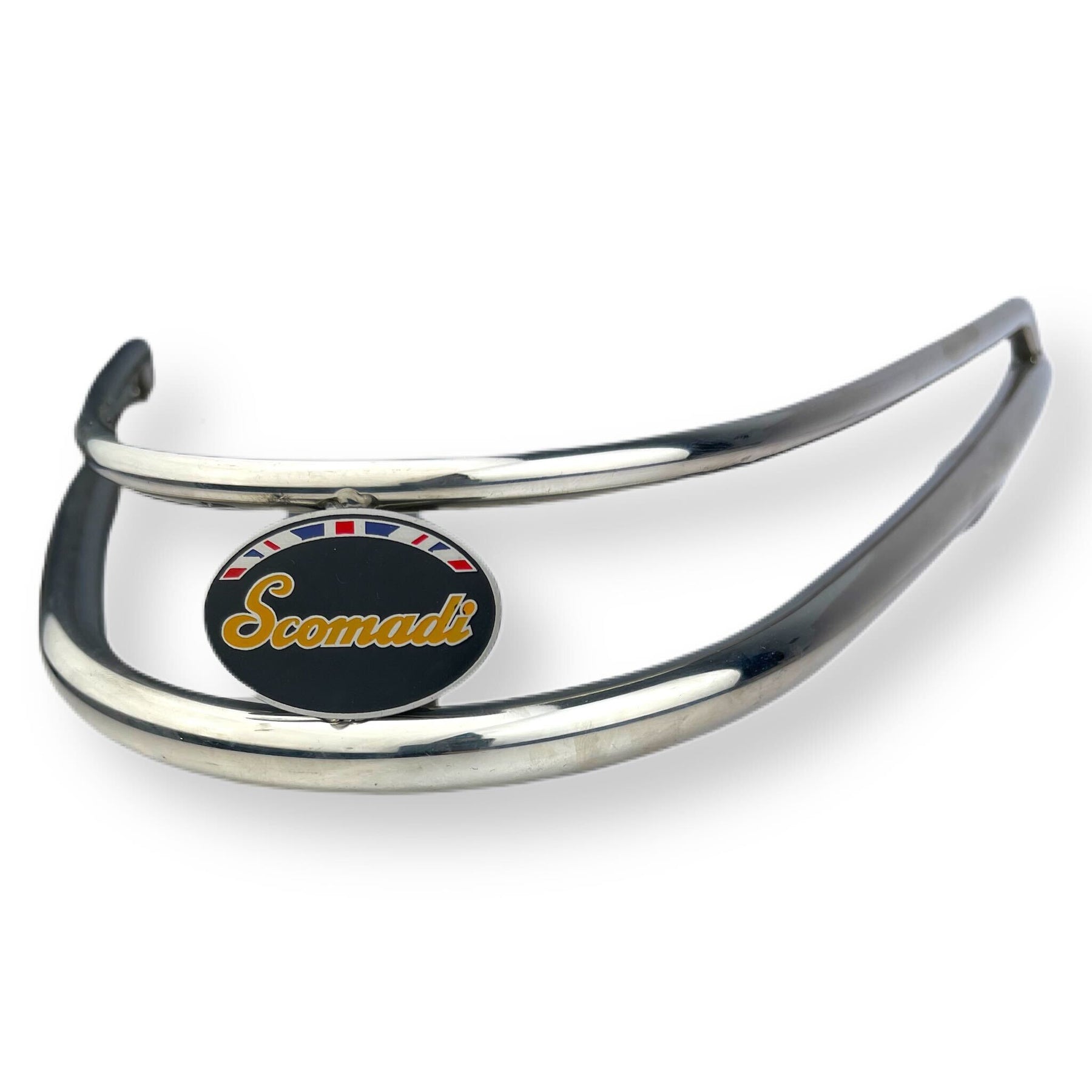 Scomadi TL TT 125-200 Front Bumper Bar Curved Trim Scomadi Badge - Polished Stainless Steel