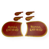 Royal Enfield Fuel Tank & Tool Box Sticker Set - Red & Gold