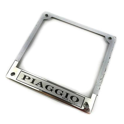 Vespa Piaggio Number Plate Surround - Stainless Steel - 17x17cm