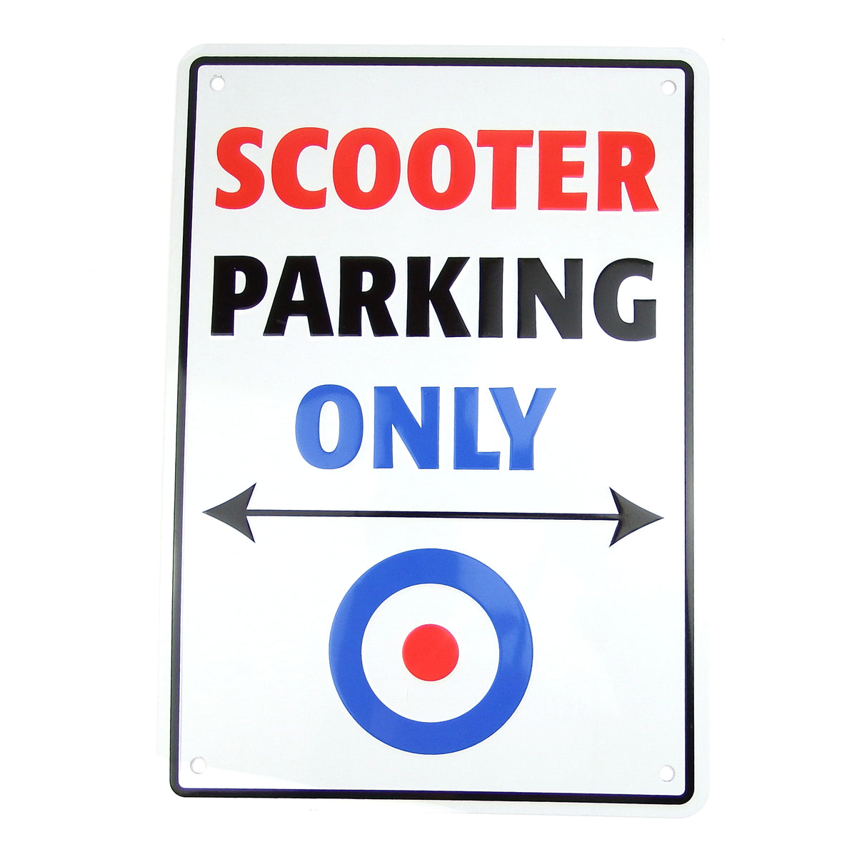 Vespa Lambretta Scooter Parking Only Metal Plaque Sign - 29cmx20cm