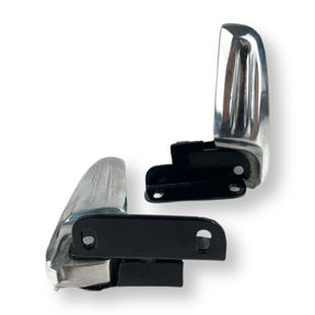 Scomadi Royal Alloy Polished Alloy Footpegs Footrests with Mounting Brackets