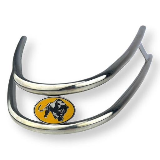 Scomadi Royal Alloy Front Bumper Bar - Double Trim - Polished Stainless Steel - Panther Badge