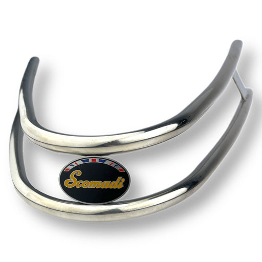Scomadi Royal Alloy Front Bumper Bar - Double Trim - Polished Stainless Steel - Scomadi Badge