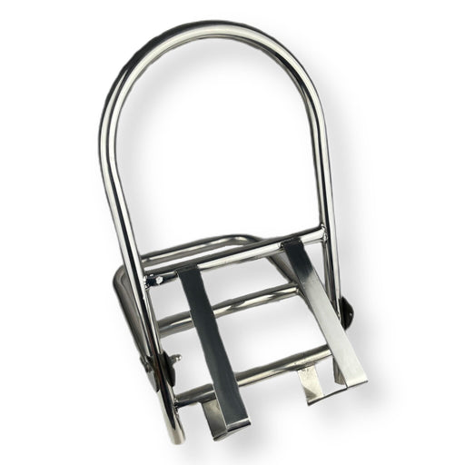 Scomadi Royal Alloy Ulma Nanucci Rear Flip Down Carrier Rack - Polished Stainless Steel
