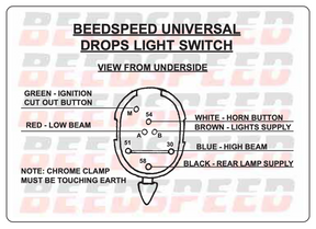 Universal Light, Horn, Ignition Cut Out Switch Beedspeed Wired