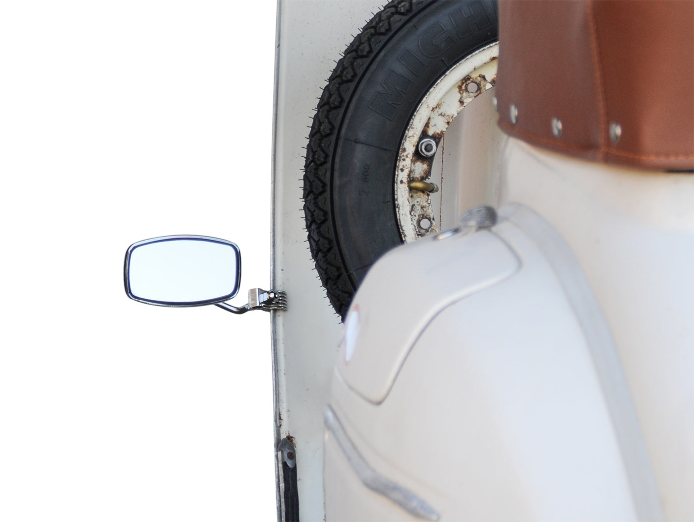 Vespa Lambretta Scooter Legshield SKY Clip On Mirror - Chrome 105x70mm