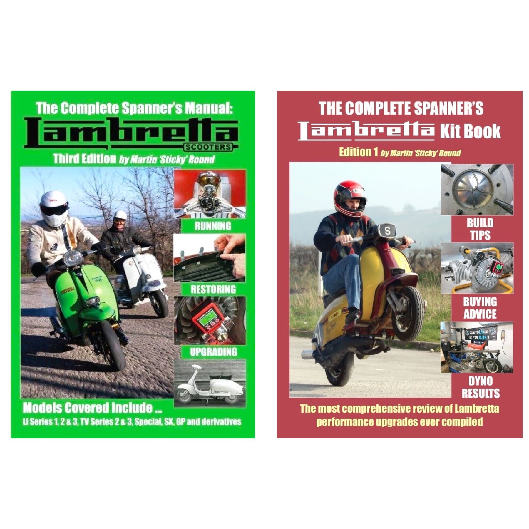 The Complete Spanner’s Stickys Sticky Lambretta Kit Book & Third Edition Stickys Workshop Guide Bundle