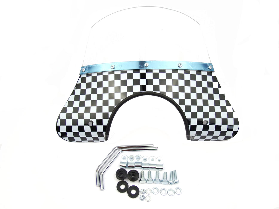 Vespa PX PE T5 Classic LML Rally GTR 125-200 MOD Style Flyscreen - Chequered