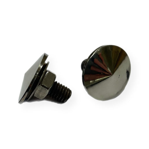 Vespa PX Coned Headset Top Mirror Hole Covers - Polished Stainless Steel