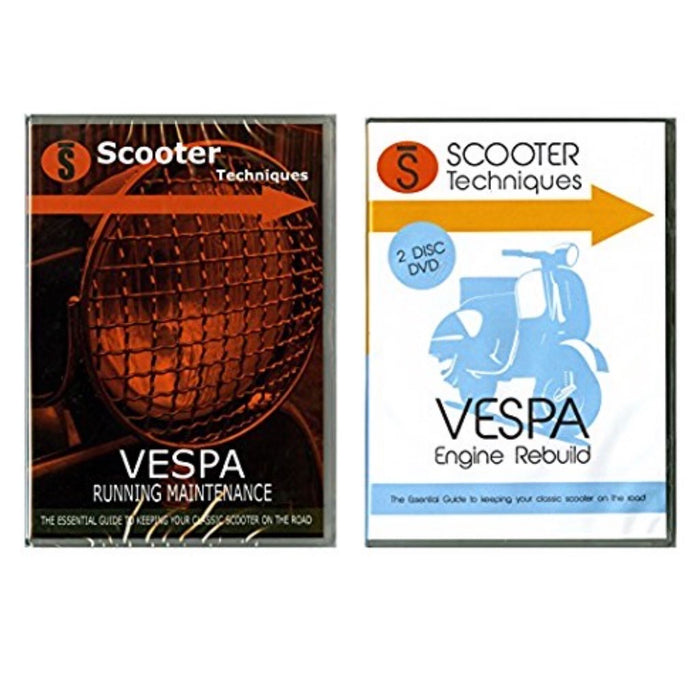 Vespa Engine Rebuild & Running Maintenance DVD Bundle By Scooter Tec
