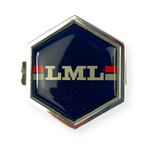 Vespa LML Hexagon Shaped Clip In Horncover Badge - Navy Blue