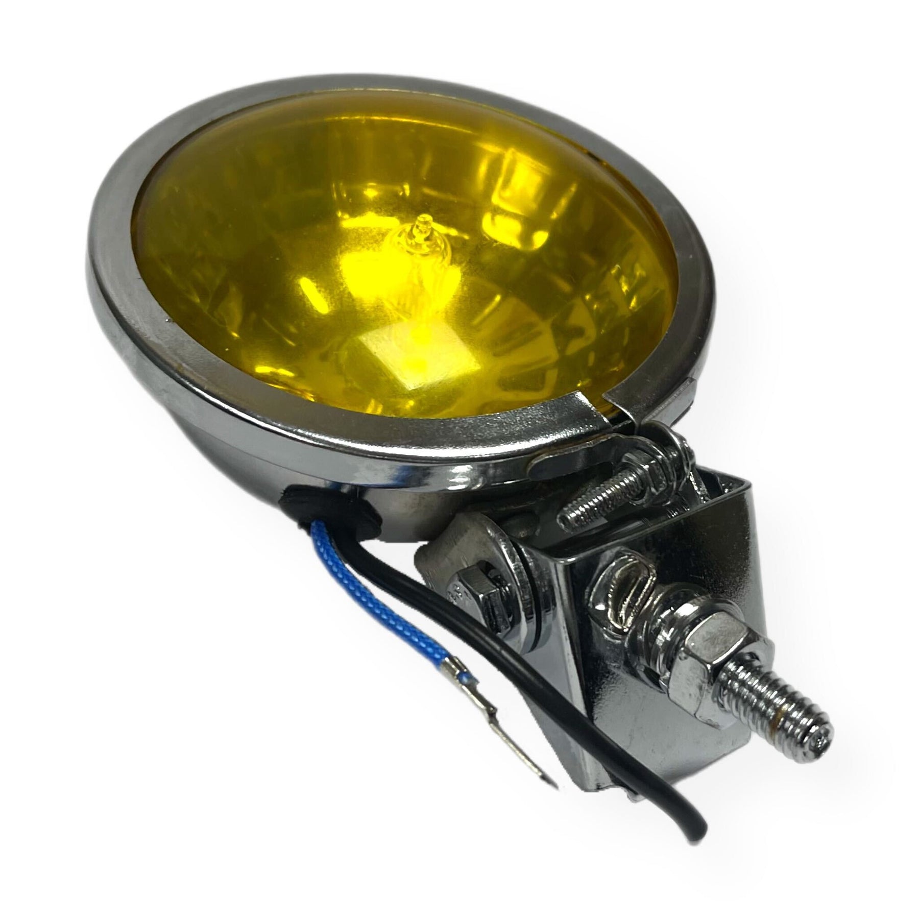 Vespa Lambretta Scooter Lamp Spot Light 9cm Honeycomb Chrome Yellow Lens