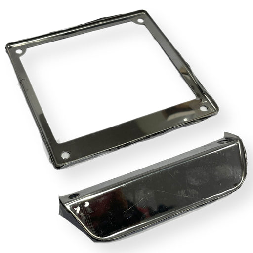 Vespa Lambretta Scooter Number Plate Surround & Reflector - 17x17cm - Stainless Steel