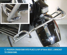 Lambretta Series 1-3 Li LiS GP SX TV Front Crash Bars - No Non Drill - Stainless Steel