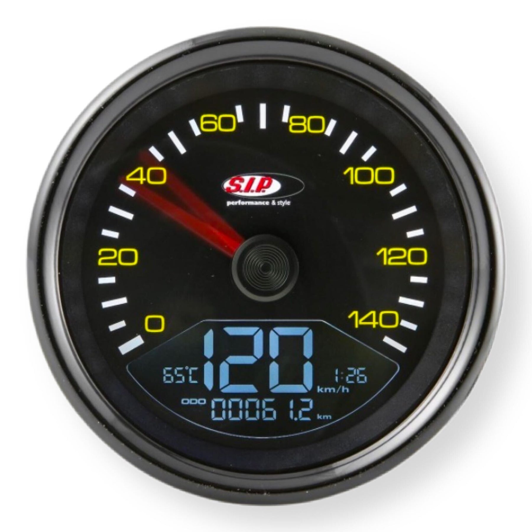 Vespa P125X P150X P200E PX80 SIP Koso Speedometer - Black Face & Bezel