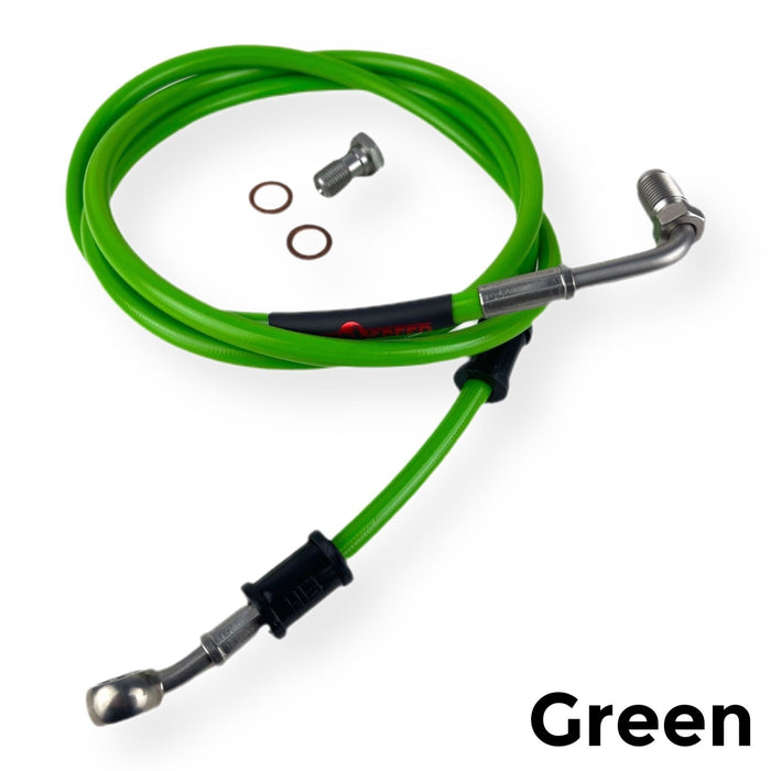 Vespa PX Disc LML HEL Stainless Hydraulic Front Brake Hose - Extended Version - 14 Colour Options