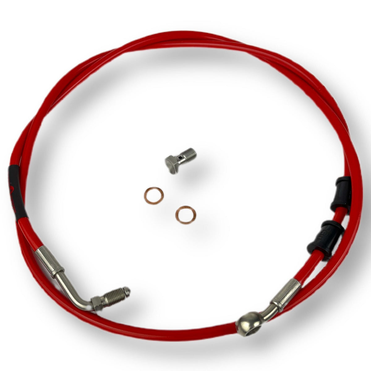 Vespa PX Disc LML HEL Stainless Hydraulic Front Brake Hose - Red