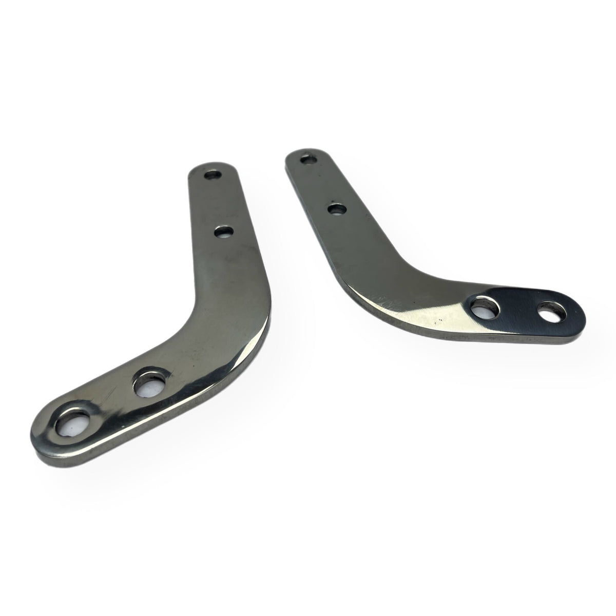 Vespa PX Disc Under Headset Mirror Brackets - Polished Stainless Steel