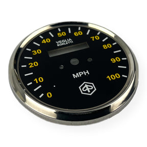 Vespa PX LMLA 100MPH Speedometer Lens And Insert Kit - Black