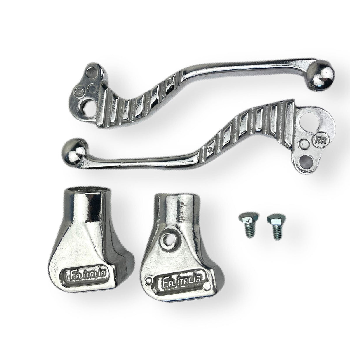 Vespa PX PE PK Cosa T5 Handlebar Levers and Centre Stand Feet - Chrome
