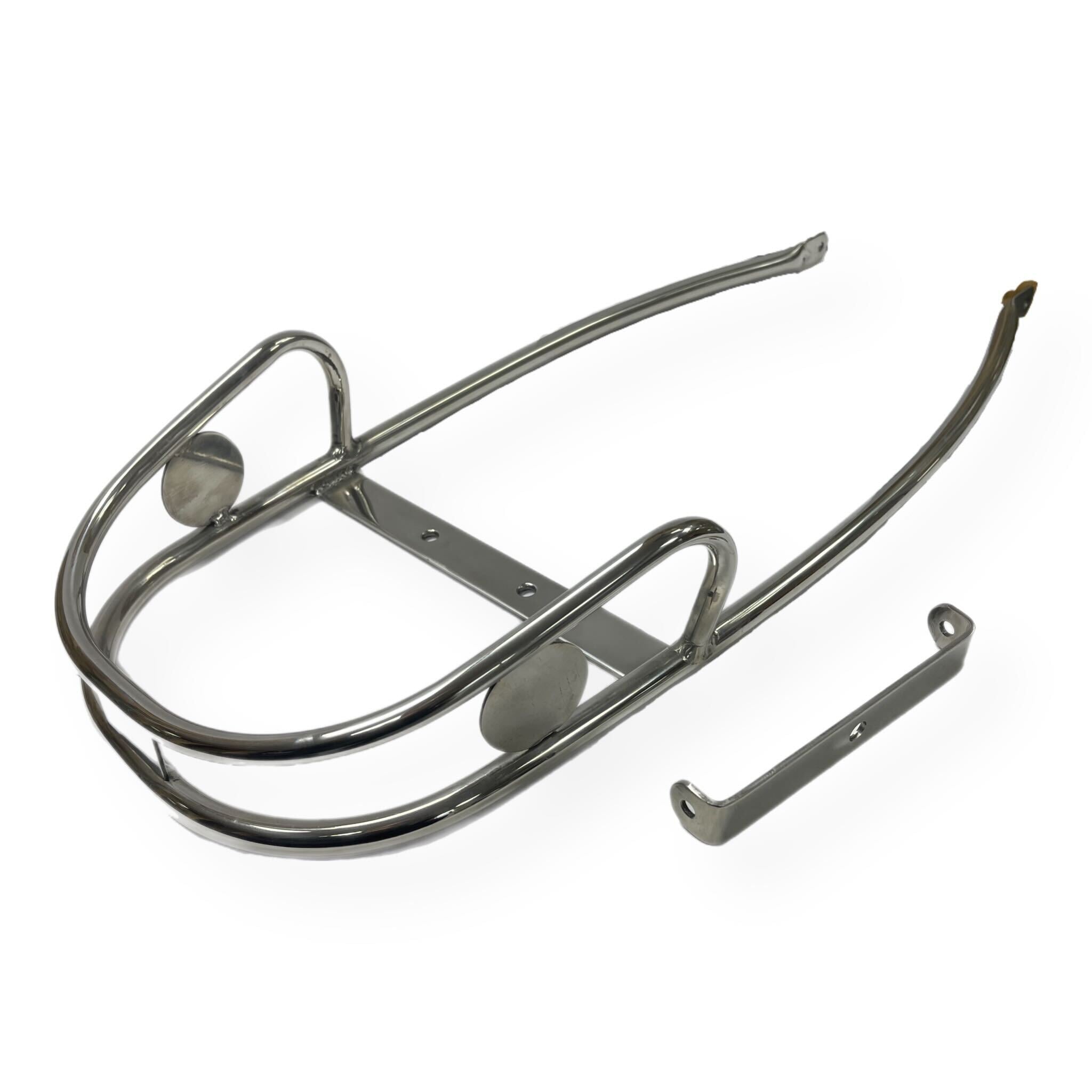Rally Rails Vespa PX PE Super Sprint Rally Dual Seat Grab Rail - Polished Stainles