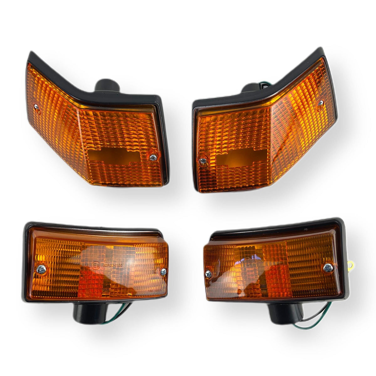 Vespa PX PE T5 Amber Lens Indicator Unit Set with Black Base