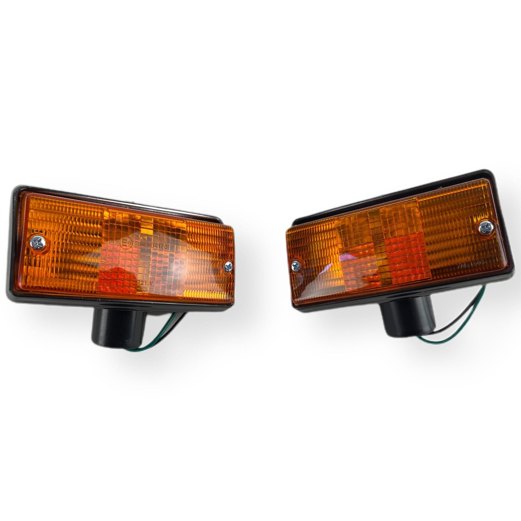 Vespa PX PE T5 Amber Lens Indicator Unit Set with Black Base