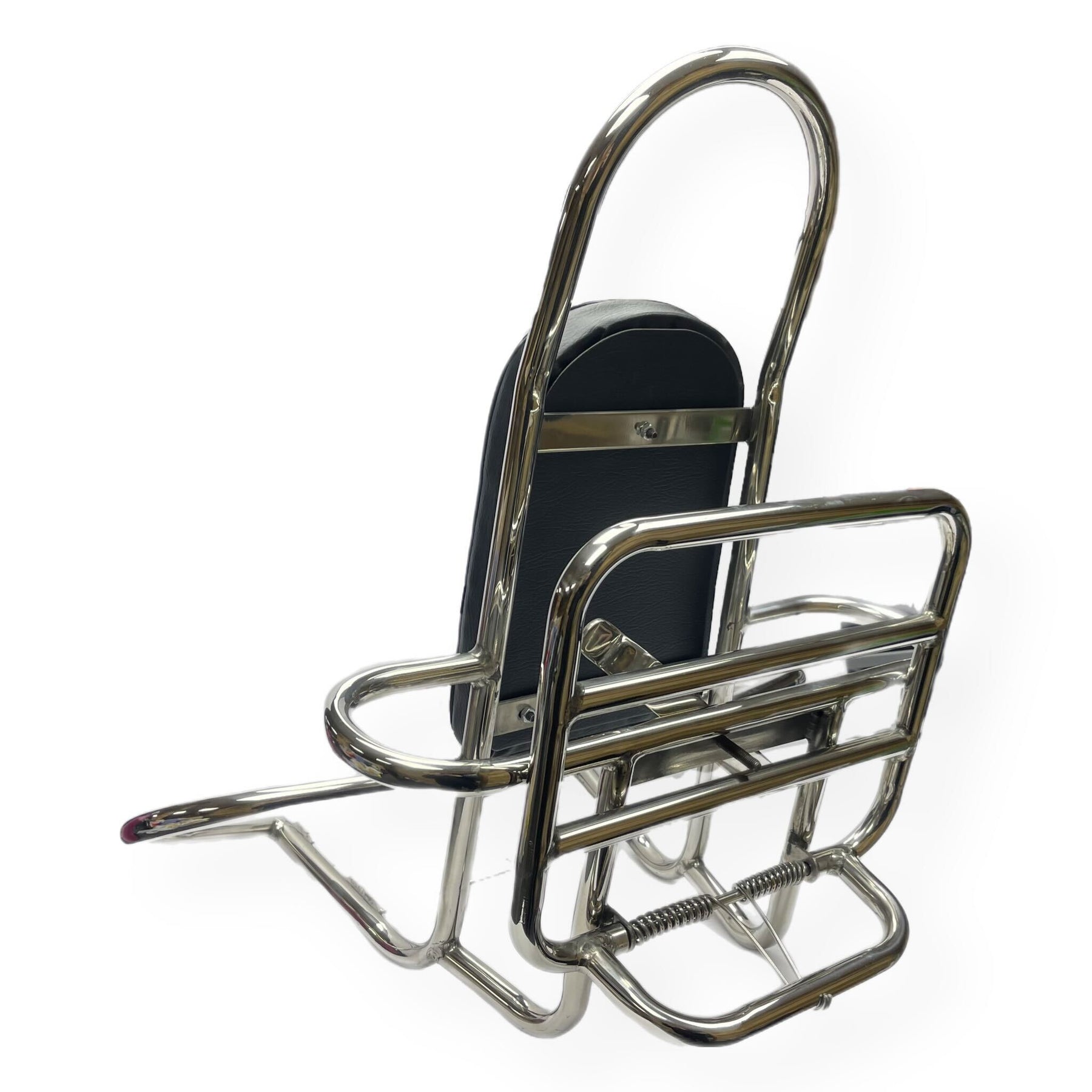Vespa PX PE T5 Classic LML 4 in 1 High Back Carrier - Polished Stainless Steel