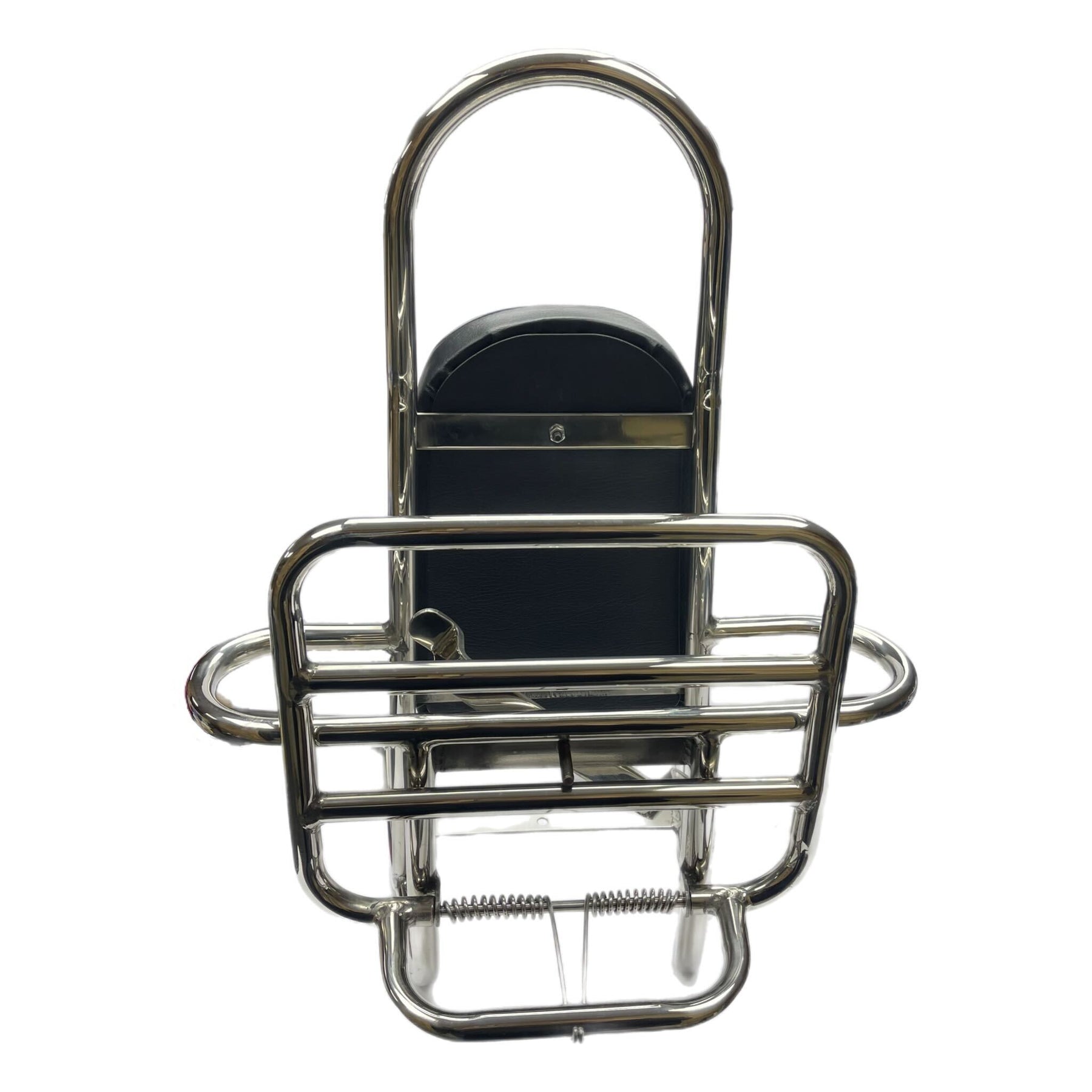 Vespa PX PE T5 Classic LML 4 in 1 High Back Carrier - Polished Stainless Steel
