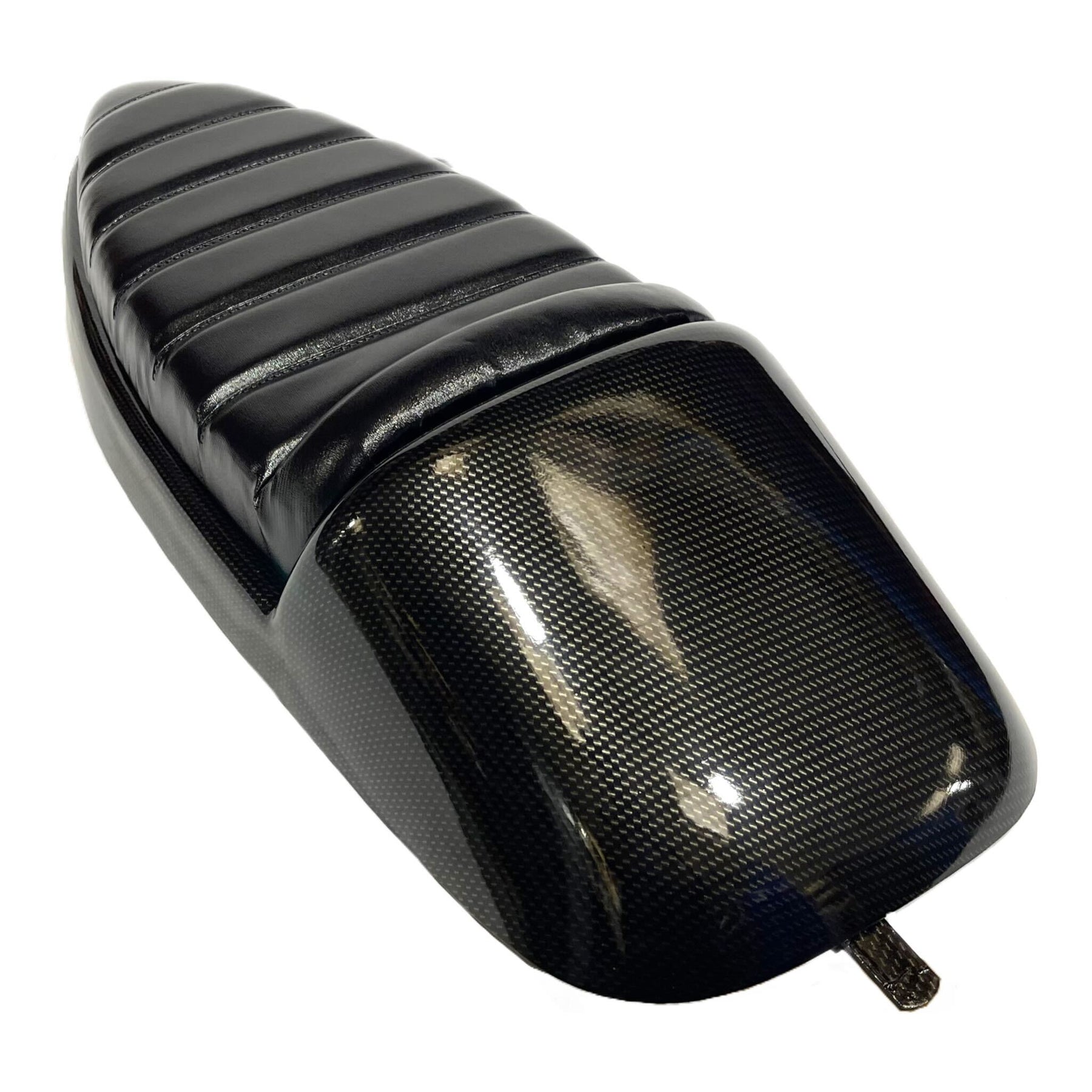 Vespa PX PE T5 Classic Single Race Seat - Carbon Effect Metal Base - Made To Order Custom Colours
