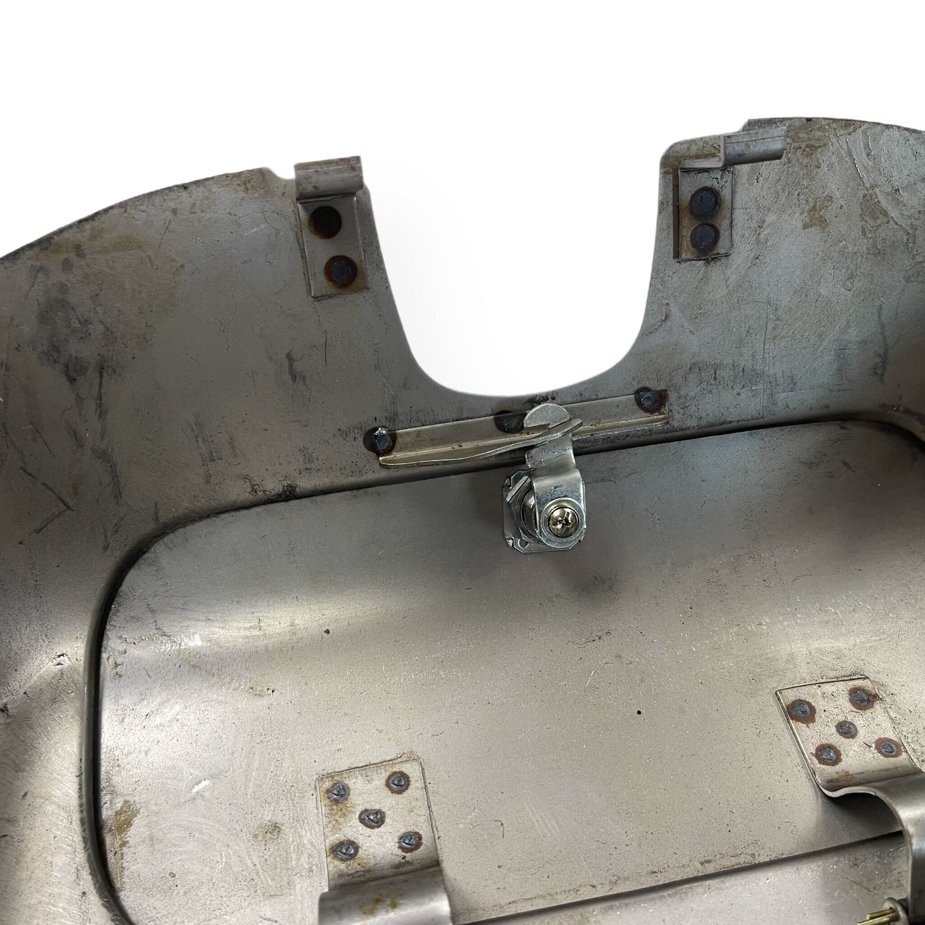 Vespa PX PE T5 GS Style Tool Box and Lid Assembly - Bare Metal