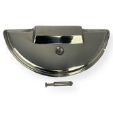 Vespa PX PE T5 Spare Wheel Cover Electric Start Models - Polished Stainless Steel